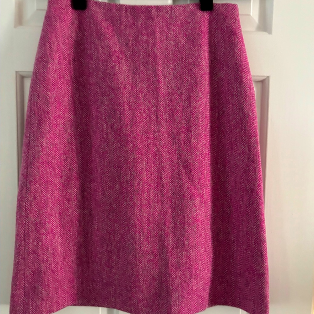 Kors Pink Herringbone Pencil Skirt